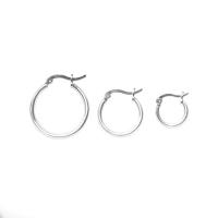 925 Sterling Silver Hoop Earrings, Donut, different size for choice & for woman, Sold By Pair