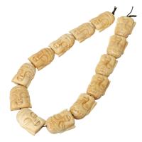 Rind-Knochen Perle, Buddha, beige, 22x19x30mm, ca. 13PCs/Strang, verkauft per ca. 15.35 ZollInch Strang