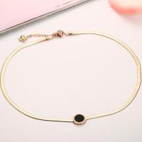 Stainless Steel Jewelry Necklace, with 1.77inch extender chain, rose gold color plated, polished & for woman & enamel, Length:Approx 15.35 Inch, Sold By PC