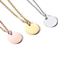 Stainless Steel Jewelry Necklace, with 1.97inch extender chain, Round, plated, for woman, more colors for choice, 20mm, Length:Approx 17.72 Inch, Sold By PC