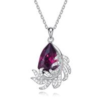 Crystal Pendants, 925 Sterling Silver, with Crystal, for woman, more colors for choice, 28x17mm, Sold By PC