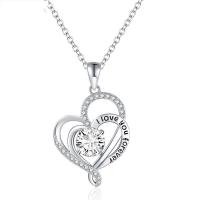 925 Sterling Silver Necklaces plated for woman & with rhinestone Length 43 cm Sold By PC