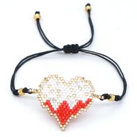 Bracelet de perles de verre, Des billes de verre, avec cordon de polyester, pour femme, couleurs mélangées, Longueur 28 cm, Vendu par PC