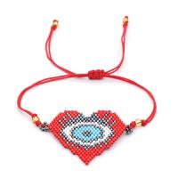 Seedbead Bracelet, with Polyester Cord, handmade, with eye pattern & woven pattern & for woman, more colors for choice, 47x35mm, Length:28 cm, Sold By PC