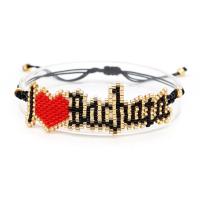 Seedbead bracelet, avec cordon de polyester, motif tissé & pour femme, couleurs mélangées, Longueur 28 cm, Vendu par PC
