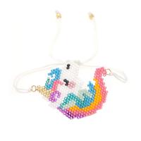 Seedbead Bracelet with Polyester Cord Unicorn handmade woven pattern & for woman mixed colors Length 28 cm Sold By PC