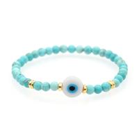 Bracelet Evil Eye bijoux, chalumeau, avec turquoise, unisexe, bleu, Longueur 15 pouce, Vendu par PC