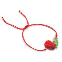 Seedbead bracelet, avec cordon de polyester, pomme, fait à la main, unisexe & motif tissé, couleurs mélangées, Longueur 23 cm, Vendu par PC