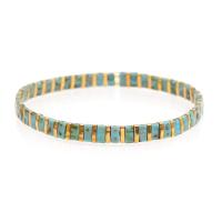 Bracelet de perles de verre, Seedbead, avec TILA-Perles, fait à la main, unisexe, couleurs mélangées, Longueur:16.5 cm, Vendu par PC