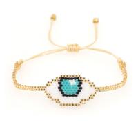 Bracelet de perles de verre, Seedbead, avec cordon de polyester, œil, fait à la main, pour femme, couleurs mélangées, Longueur 28 cm, Vendu par PC