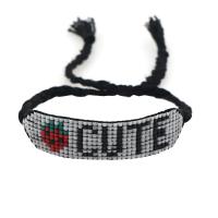 Bracelet de perles de verre, Seedbead, avec cordon de polyester, fait à la main, pour femme, couleurs mélangées, Longueur:21 cm, Vendu par PC