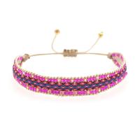 Bracelet de perles de verre, Seedbead, avec cordon de polyester, fait à la main, pour femme, couleurs mélangées, Longueur 28 cm, Vendu par PC