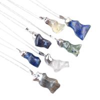 Gemstone Pendants Jewelry, Natural Stone, more colors for choice, 30-50mm, Sold By PC