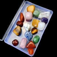 Pedra natural enfeites, polido, cores misturadas, 25-50mm,120mmx78mmx40mm, vendido por box