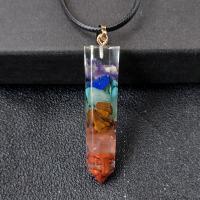 Bijoux Pendentifs en pierres gemmes, Cristal naturel, avec Pierre naturelle, couleurs mélangées, 10x40mm, Vendu par PC