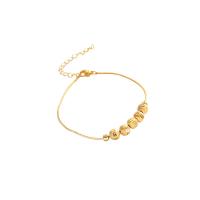 Pulseira de liga de zinco, with 1.85 extender chain, banhado a ouro genuino, joias de moda & para mulher, dourado, comprimento 6.84 inchaltura, vendido por PC