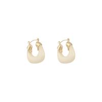 Acrylic Jewelry Earring Zinc Alloy with Acrylic high quality plated fashion jewelry & for woman white Sold By Pair