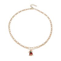Christmas Necklaces Zinc Alloy with 1.96inch extender chain gold color plated Christmas jewelry & for woman & enamel nickel lead & cadmium free Sold Per Approx 15.94 Inch Strand