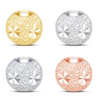 925 Sterling Silver Beads, Round, plated, DIY & flower cut & different size for choice, more colors for choice, Sold By PC