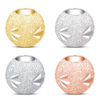 925 Sterling Silver Beads, Round, plated, DIY & different size for choice & frosted, more colors for choice, Sold By PC