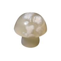 Ágata Branca de Flor de Cerejeira enfeites, cogumelo, polido, tamanho diferente para a escolha, beige, vendido por PC