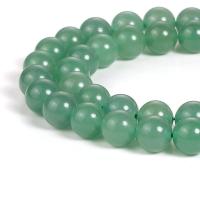 Perles aventurine, aventurine vert, Rond, poli, DIY, vert, Vendu par 38 cm brin