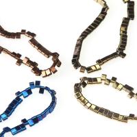 Non Magnetic Hematite Beads, Rectangle, DIY & 2-hole, more colors for choice, 6mm, Sold Per 40 cm Strand