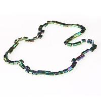 Ikke-magnetiske Hæmatit perler, Square, du kan DIY & 2-huls, flere farver til valg, 6mm, Solgt Per 40 cm Strand