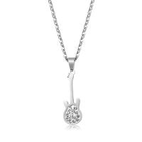 Stainless Steel Jewelry Necklace Guitar fashion jewelry & with rhinestone Length Approx 50 cm Sold By PC