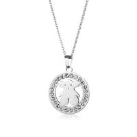 Nehrđajućeg čelika, nakit ogrlice, Nehrđajući čelik, Snositi, modni nakit & s Rhinestone, Dužina Približno 50 cm, Prodano By PC