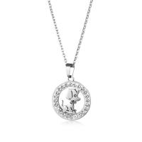 Nehrđajućeg čelika, nakit ogrlice, Nehrđajući čelik, Pas, modni nakit & s Rhinestone, Dužina Približno 50 cm, Prodano By PC