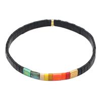 Glass Beads Bracelet with Zinc Alloy fashion jewelry mixed colors 165mm Sold By Strand