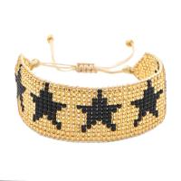 Seedbead Bracelet, with Polyester Cord, Star, fashion jewelry & with star pattern & woven pattern, more colors for choice, 280mm, Sold By PC