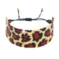 Seedbead Bracelet, with Polyester Cord, fashion jewelry & woven pattern & leopard pattern, 280mm, Sold By PC