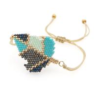 Seedbead bracelet, avec cordon de polyester, Feuille d'érable, bijoux de mode & motif tissé, couleurs mélangées, 280mm, Vendu par PC