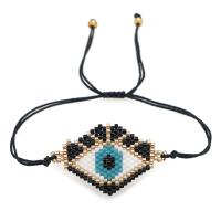 Seedbead bracelet, avec cordon de polyester, bijoux de mode & motif de mauvais œil & motif tissé, couleurs mélangées, 280mm, Vendu par PC