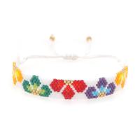 Seedbead bracelet, avec cordon de polyester, bijoux de mode & motif tissé, couleurs mélangées, 280mm, Vendu par PC