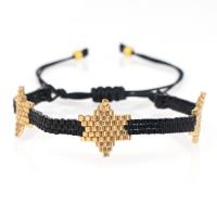 Seedbead Bracelet with Polyester Cord Hexagram fashion jewelry & woven pattern 125mm Sold By PC