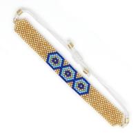 Seedbead Bracelet, with Polyester Cord, fashion jewelry & woven pattern, more colors for choice, 280mm, Sold By PC