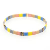 Glass Beads Bracelet with Zinc Alloy fashion jewelry 170mm Sold By Strand