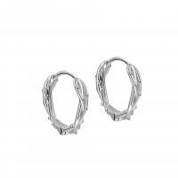 925 Sterling Silver Huggie Hoop Earring platinum plated fashion jewelry & for woman 14mm 3mm Sold By Pair
