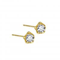 925 Sterling Silver Stud Earrings Flower plated for woman & with rhinestone Sold By Pair