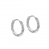 925 Sterling Silver Huggie Hoop Earring, Donut, platinum plated, different size for choice & for woman & hollow, Sold By Pair