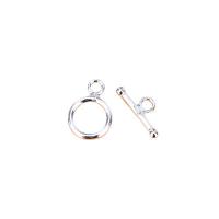 925 Sterling Silver Toggle Clasp, plated, DIY & different styles for choice, Sold By Set