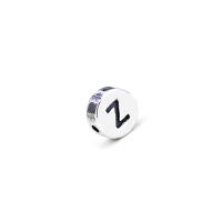 925 Sterling Silver Spacer Bead, DIY & different styles for choice & with letter pattern, 6.50x6.50x2.60mm, Hole:Approx 1mm, Sold By PC