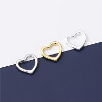 925 Sterling Silver Pendant Heart plated DIY & hollow Sold By PC