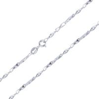 925 Sterling Silver Necklace Chain platinum plated Unisex Sold By Strand