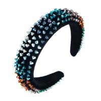 Hair Bands, Cloth, with Crystal, for woman, more colors for choice, 380x35mm, Sold By PC