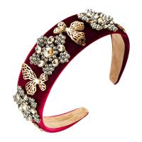 Hair Bands Cloth with Zinc Alloy for woman & with rhinestone Sold By PC