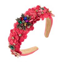Hair Bands, PU Leather, for woman & with rhinestone, more colors for choice, 380x30mm, Sold By PC